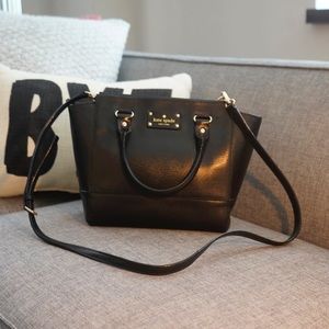 ♠️ Black LeatherShoulder / Hand Bag - Medium
